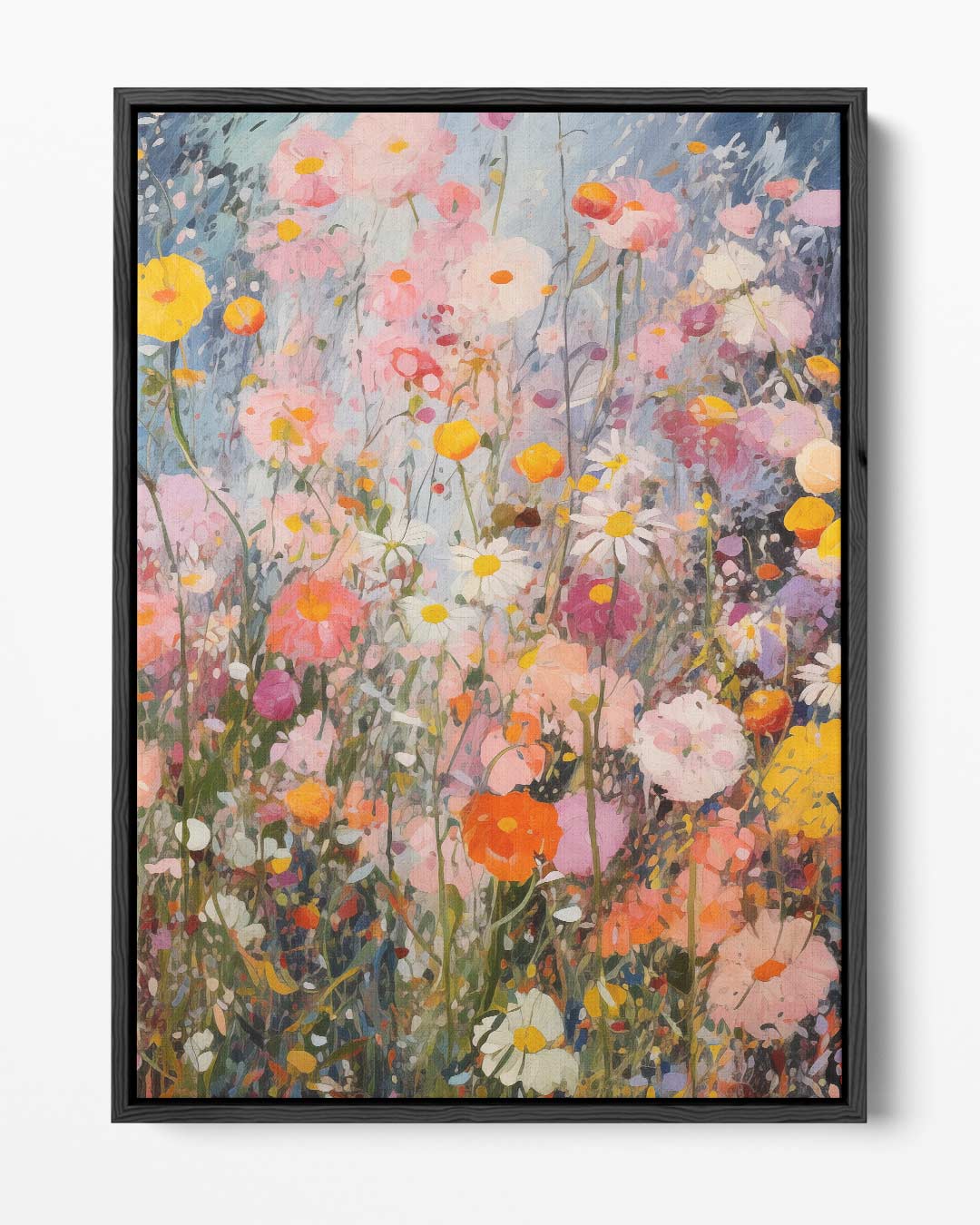 Kleurrijke Bloementuin Schilderij Kunstwerk-canvas-dibond-plexiglas-wanddecoratie-WallArtistic