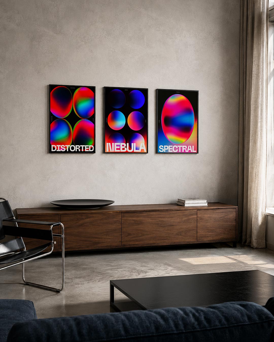 Kleurrijke cirkelcompositie Posterset