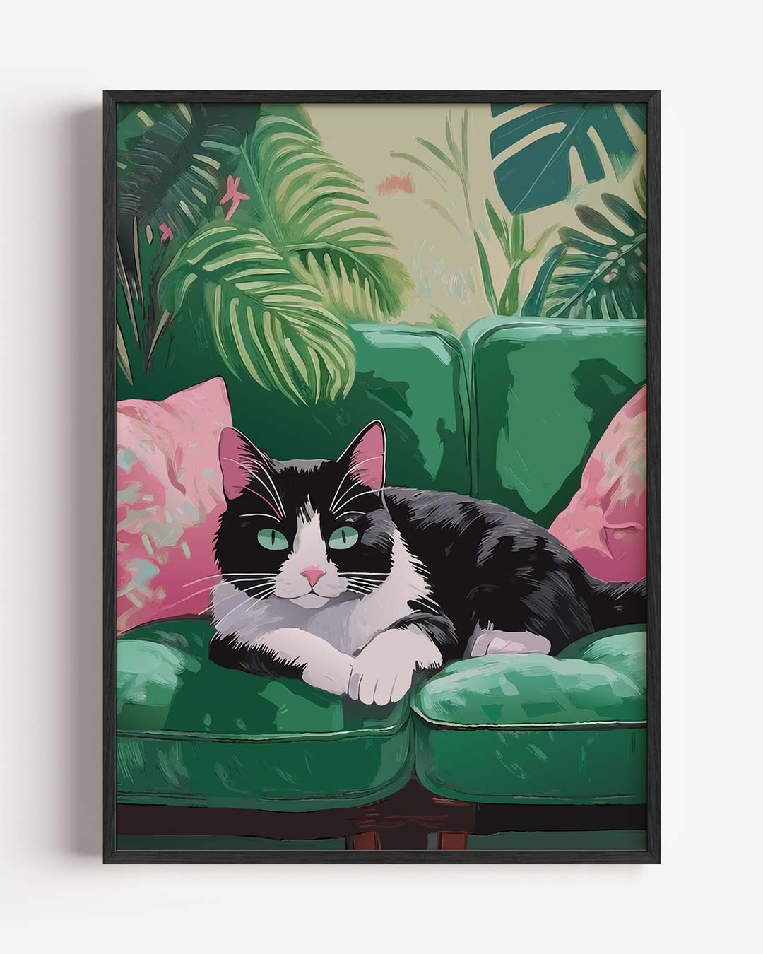 Tropische Kat Op Een Groene Bank Poster