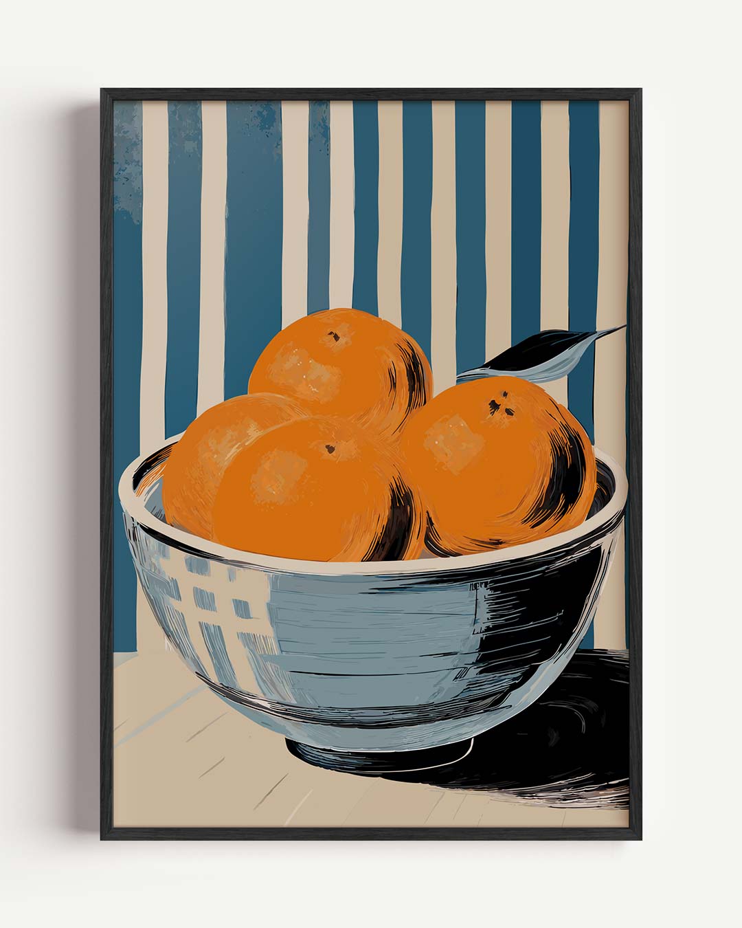 Retro Mandarijnen Stilleven Poster