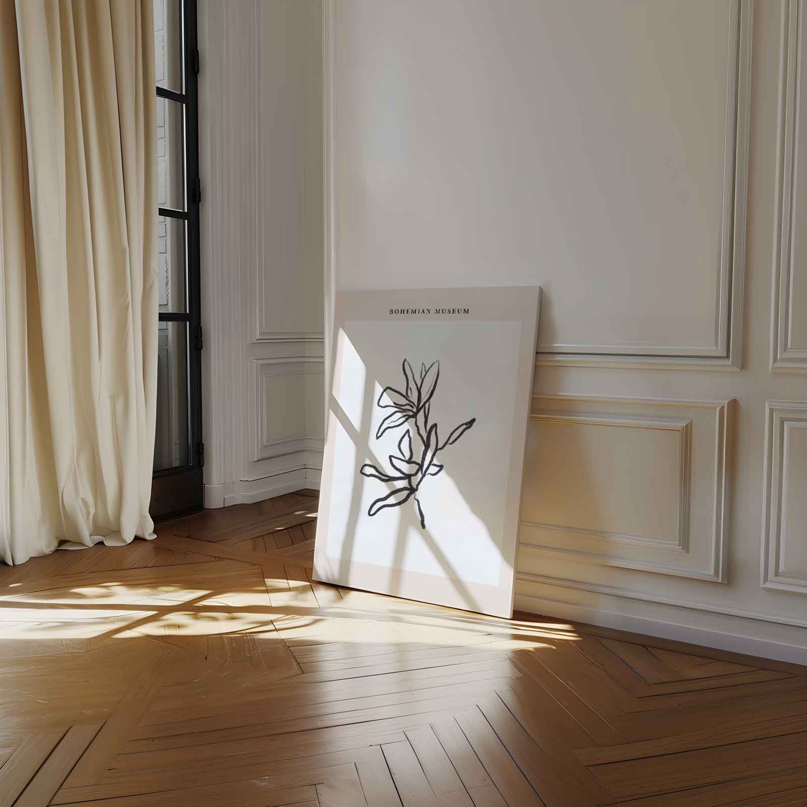 Botanische Lijnschets Kunstwerk-canvas-dibond-plexiglas-wanddecoratie-WallArtistic