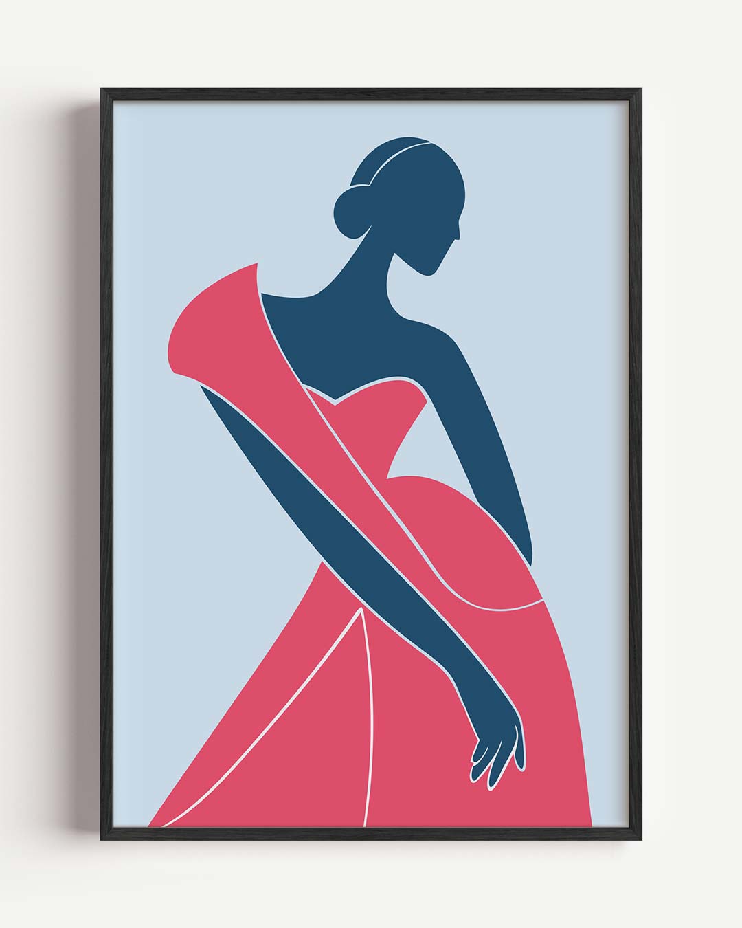 Elegante Vrouwelijke Silhouet Poster