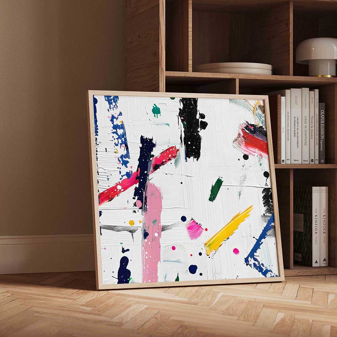 Abstracte penseelstreken Poster