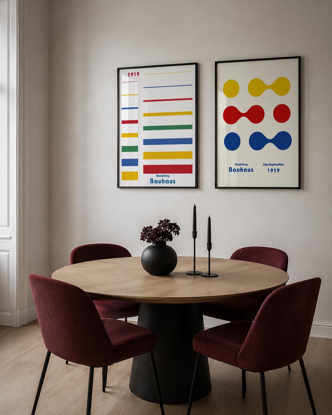 Kleurrijke lijnenspel Posterset