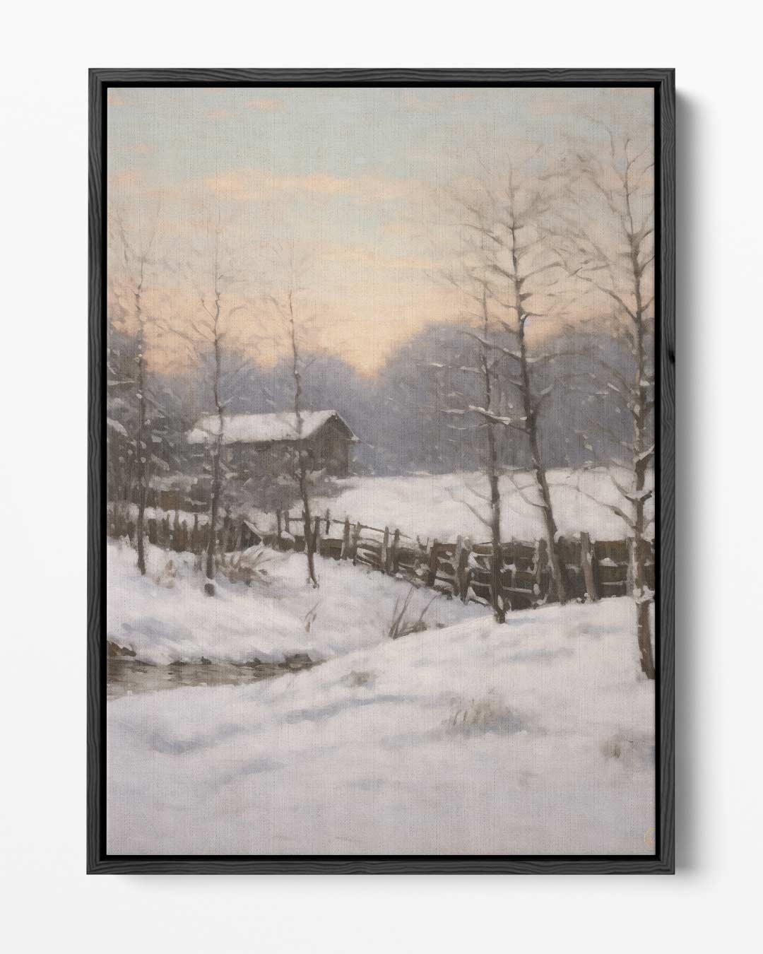 Winterse Rustieke Schoonheid Kunstwerk-canvas-dibond-plexiglas-wanddecoratie-WallArtistic