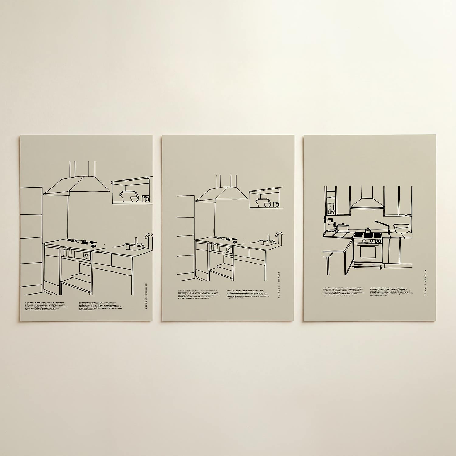 Keukenlijnenspel Posterset