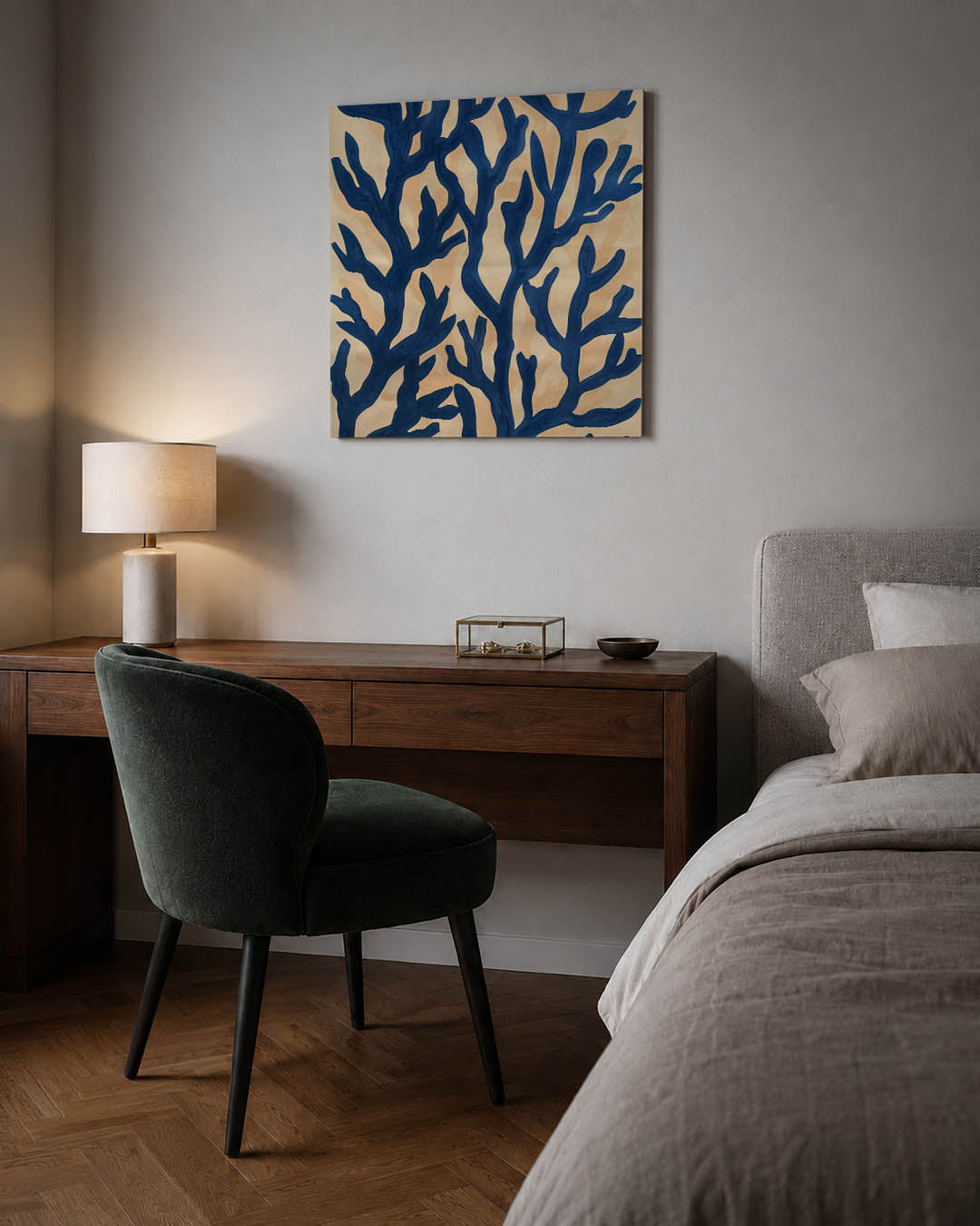Organische blauwe vormen Kunstwerk