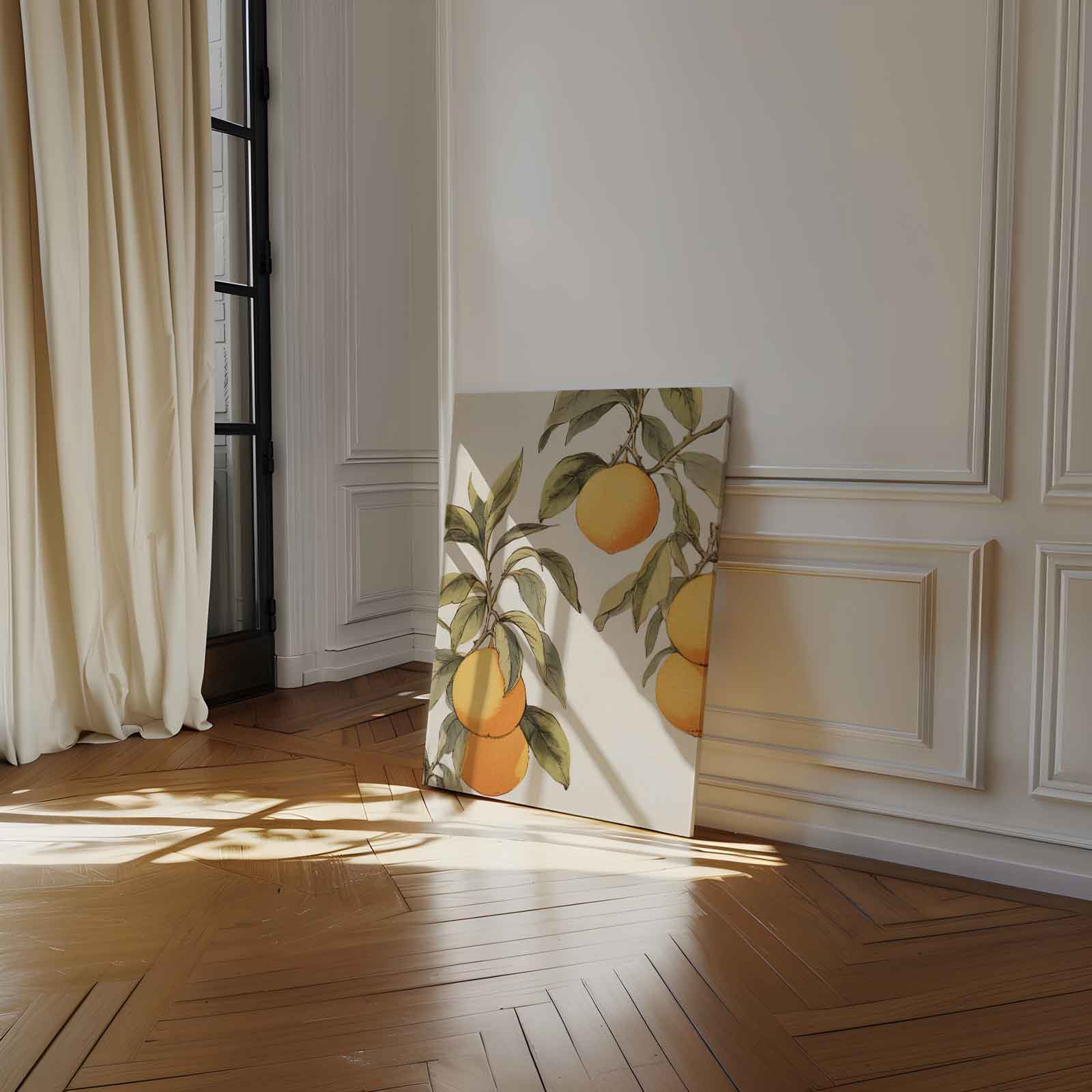 Citroenboom Illustratie Kunstwerk-canvas-dibond-plexiglas-wanddecoratie-WallArtistic