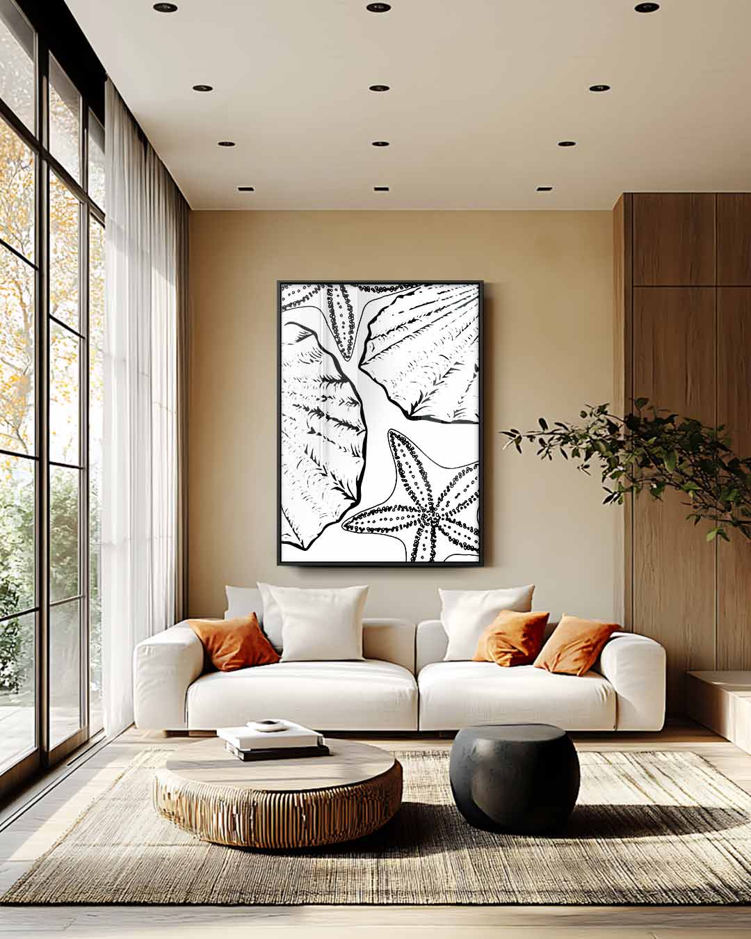 Zeesterren en Schelpen Avontuur Kunstwerk-canvas-dibond-plexiglas-wanddecoratie-WallArtistic