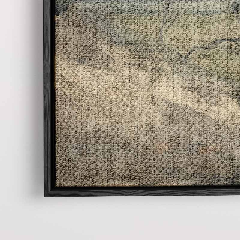 Rustiek Landschap met Eenzame Boom Kunstwerk-canvas-dibond-plexiglas-wanddecoratie-WallArtistic
