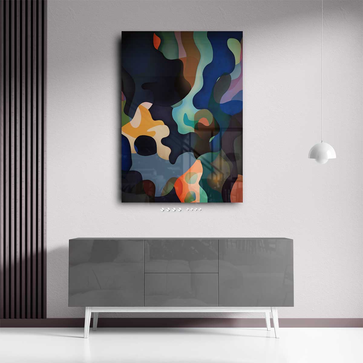 Kleurrijke Golven Kunstwerk-canvas-dibond-plexiglas-wanddecoratie-WallArtistic