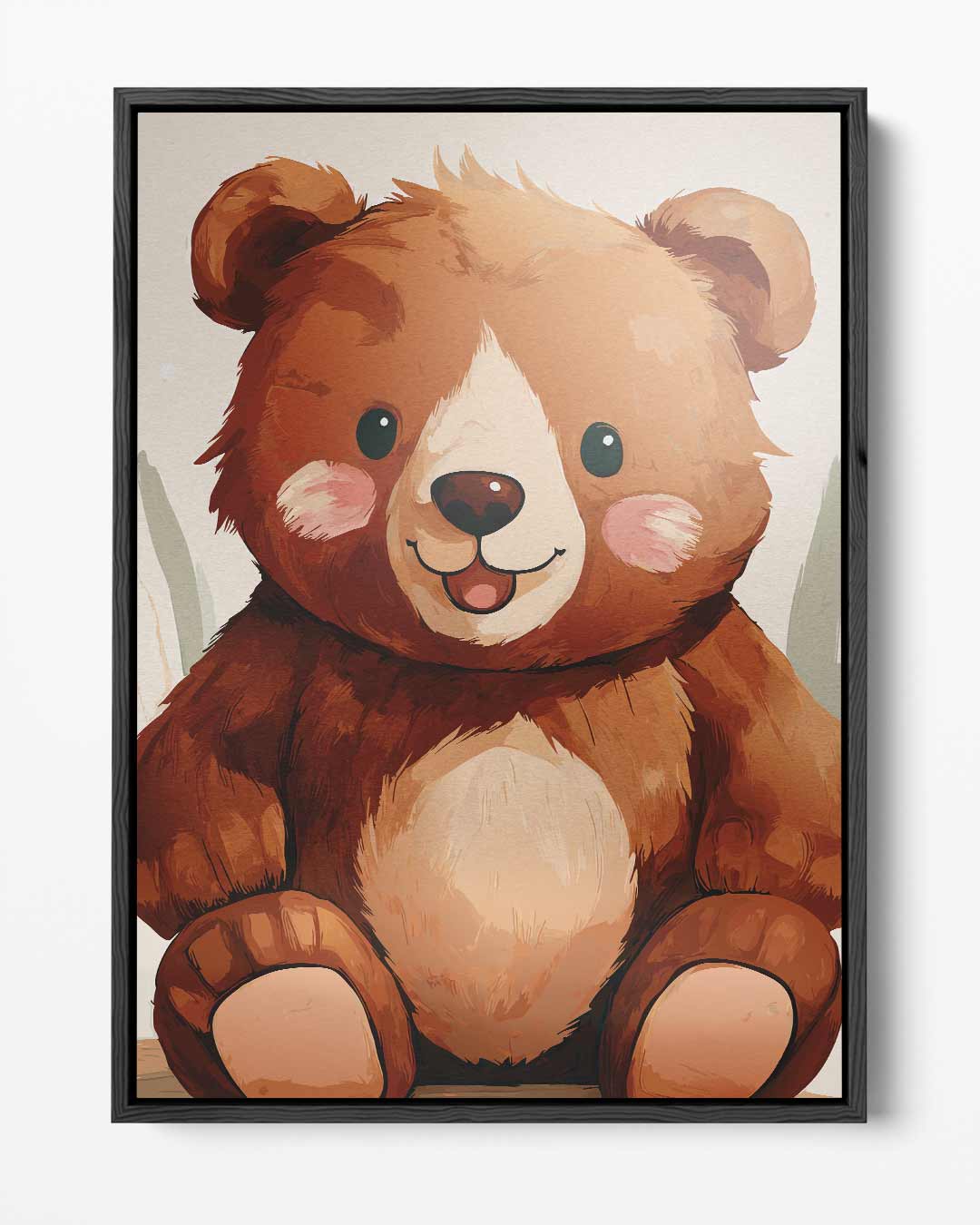 Schattige Knuffelbeer Illustratie Kunstwerk-canvas-dibond-plexiglas-wanddecoratie-WallArtistic