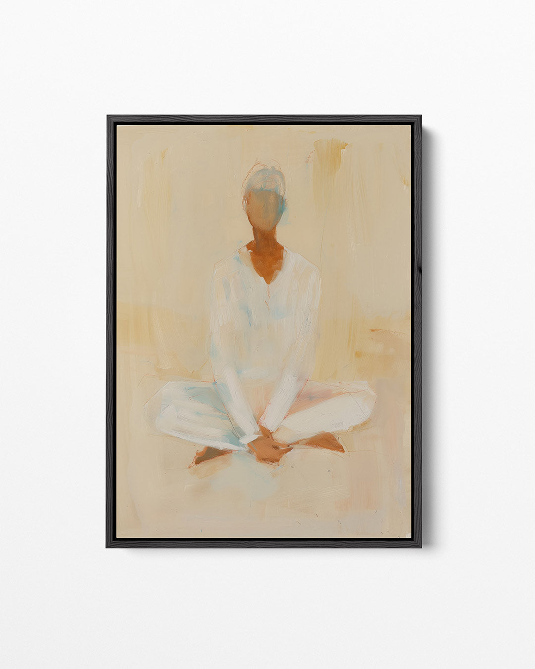 Zittende figuur in rust Kunstwerk