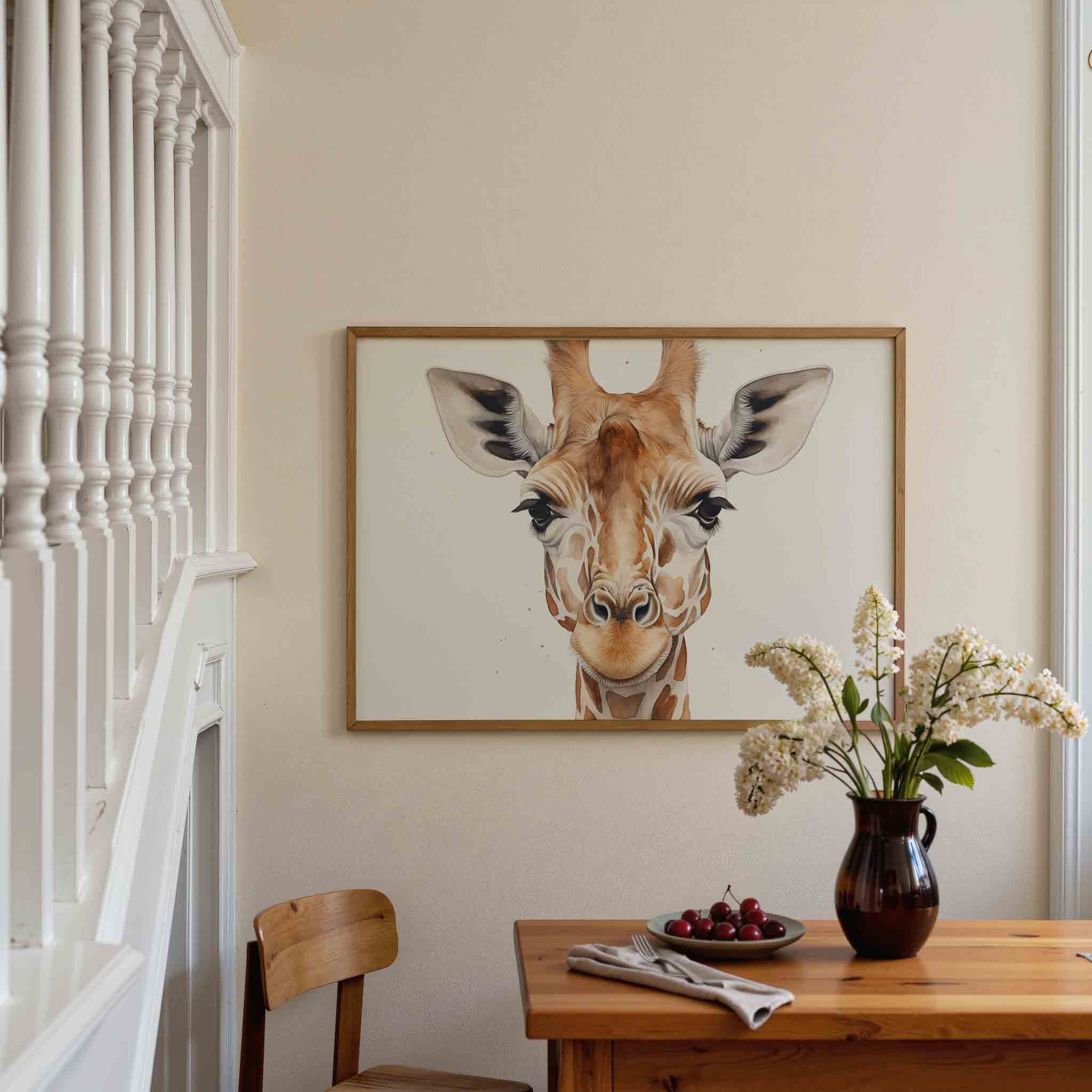 Giraffe portret Poster