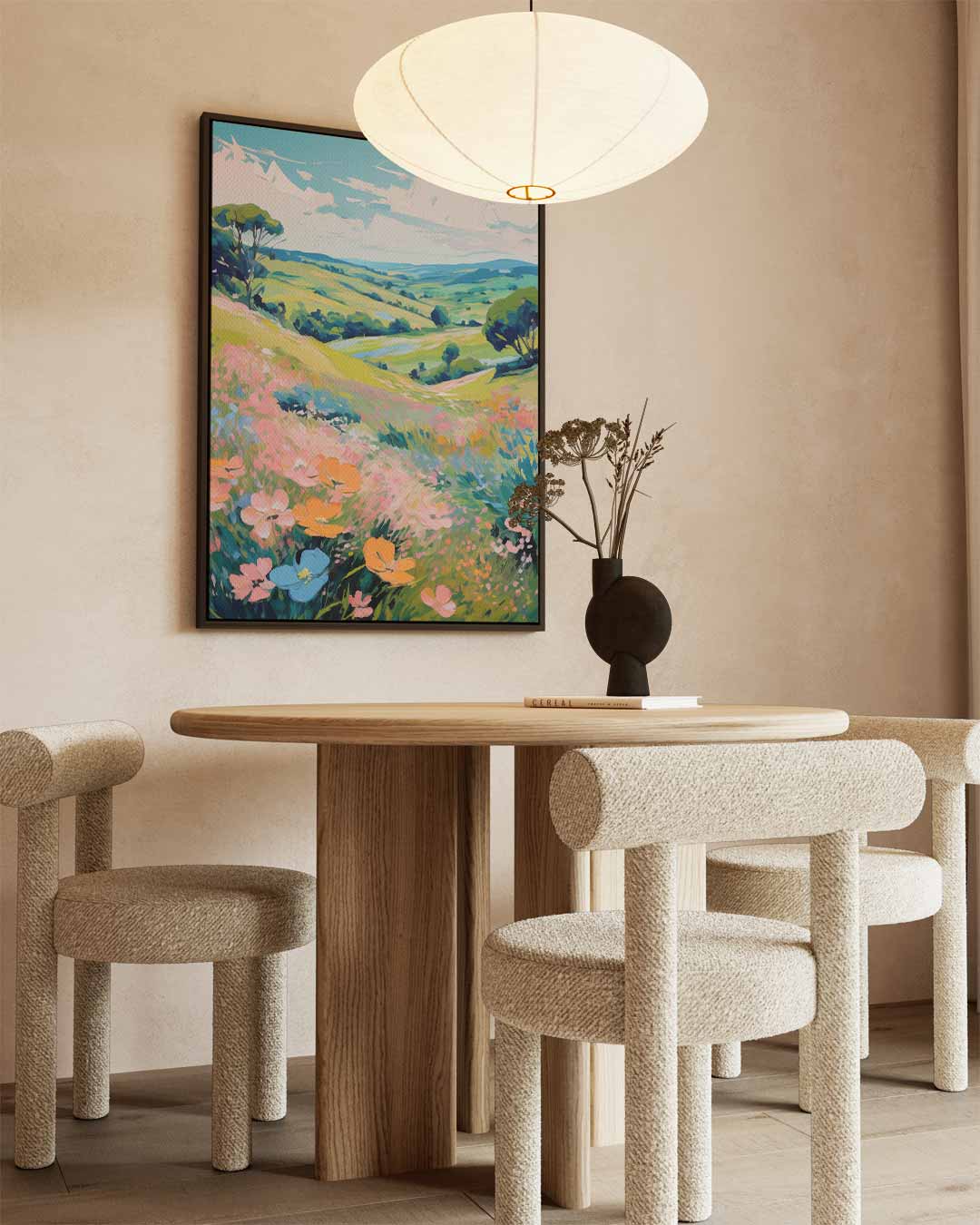 Zomerse Heuvels en Bloemenweelde Kunstwerk-canvas-dibond-plexiglas-wanddecoratie-WallArtistic