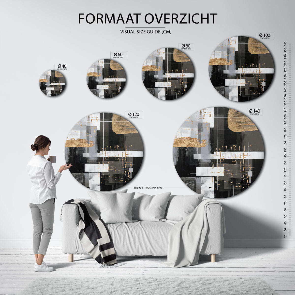 Abstracte vormen Muurcirkel