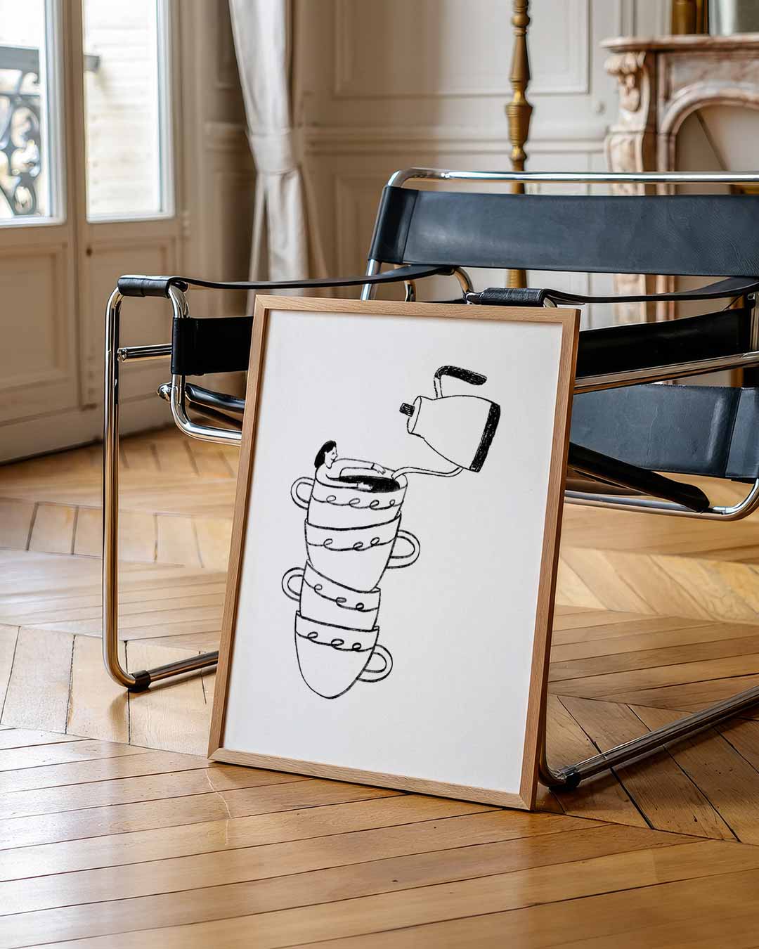 Koffiegenot Illustratie Poster