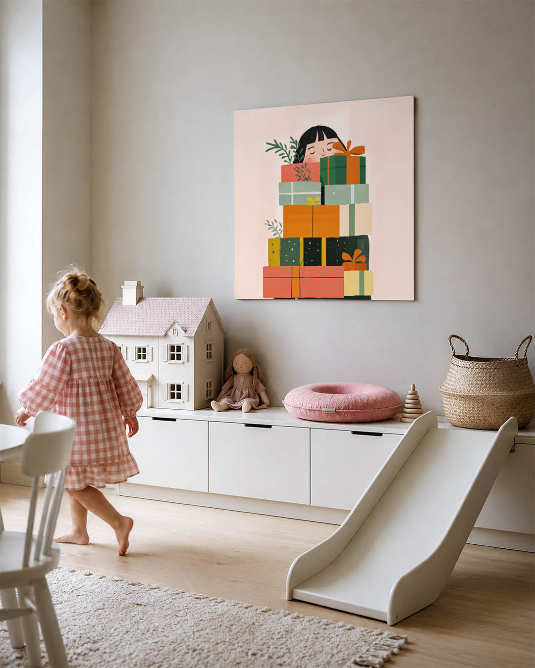 Vrolijke cadeau stapel Kunstwerk