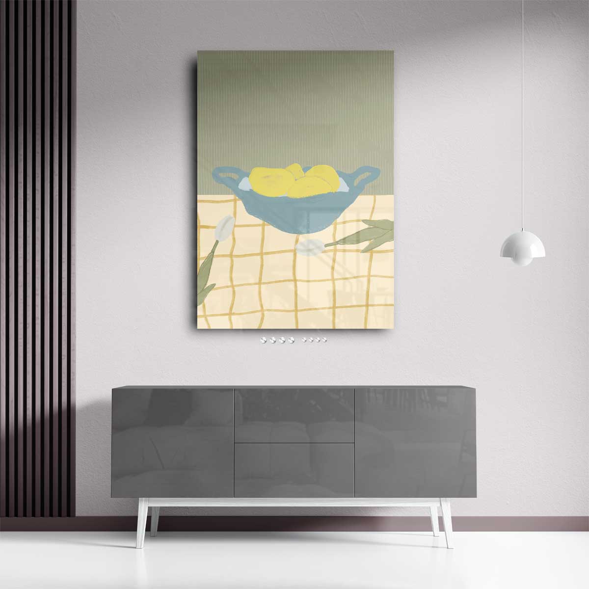 Frisse Citroenen op Tafel Kunstwerk-canvas-dibond-plexiglas-wanddecoratie-WallArtistic