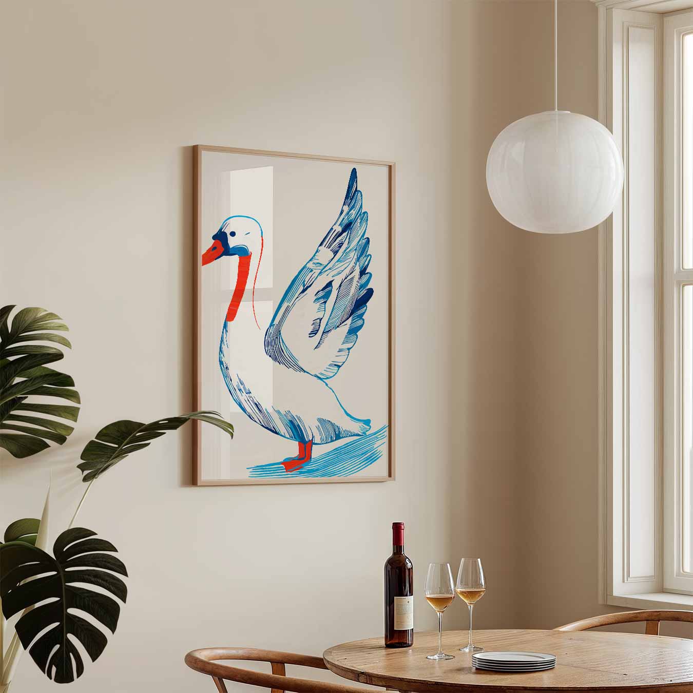Stijlvolle Zwanenprint Poster