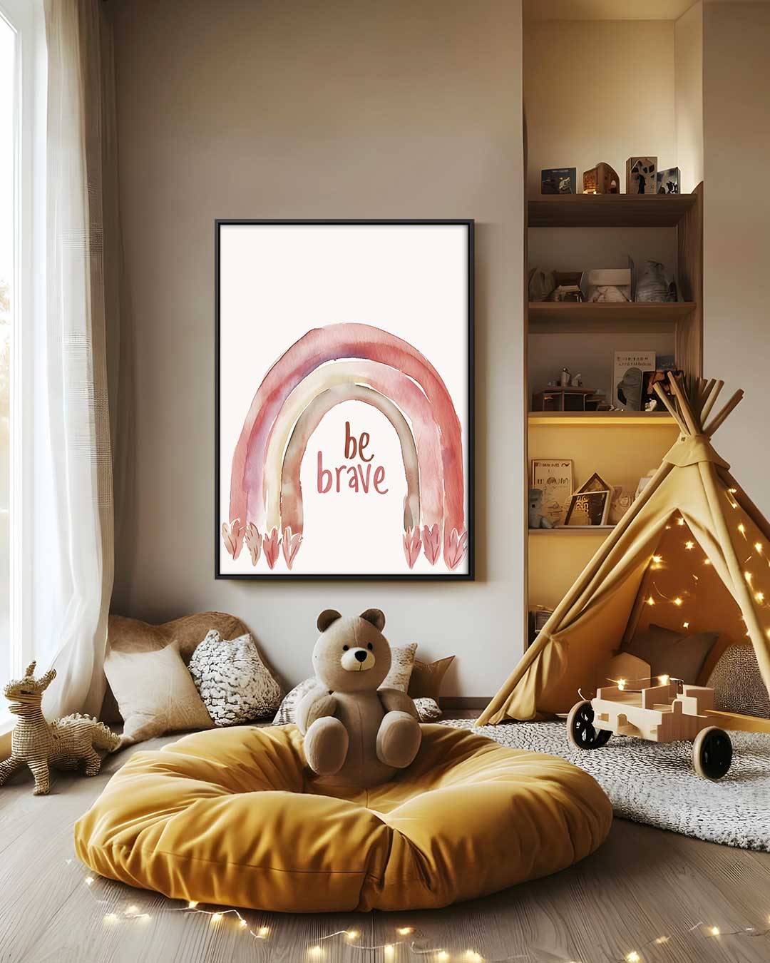 Be Brave Regenboog Kunstwerk Kunstwerk-canvas-dibond-plexiglas-wanddecoratie-WallArtistic