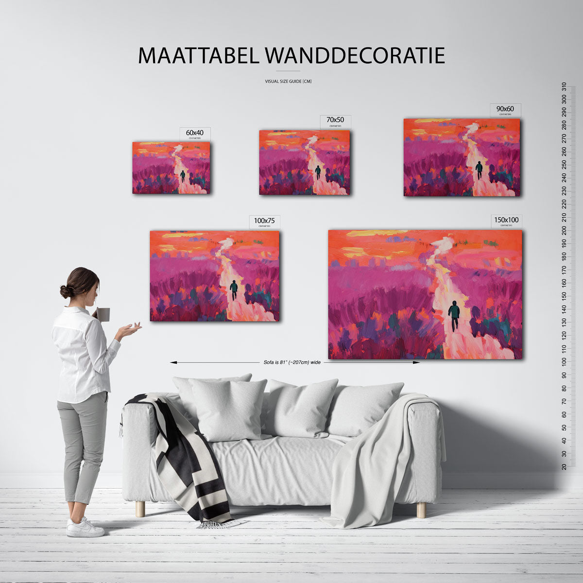 Kleurrijke wandeling Kunstwerk