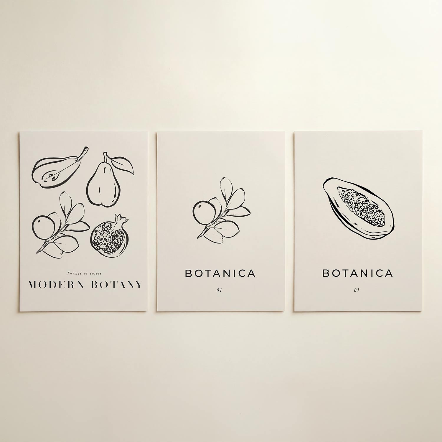Botanische lijnenspel Posterset