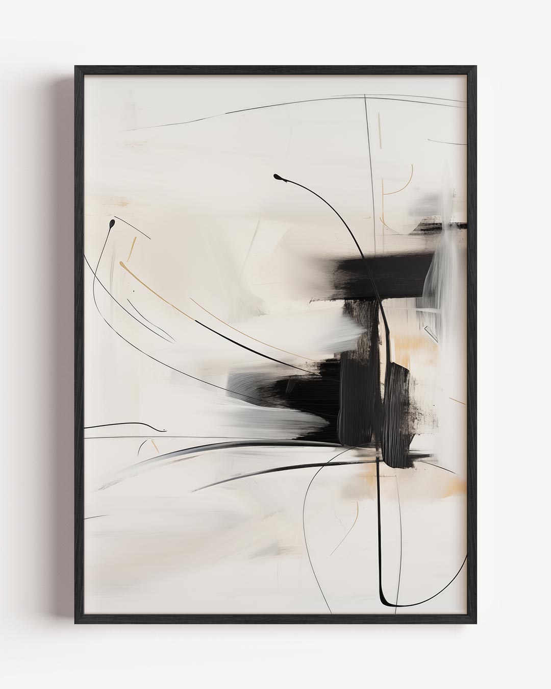 Elegante Abstractie in Zwart en Wit Poster-WallArtistic