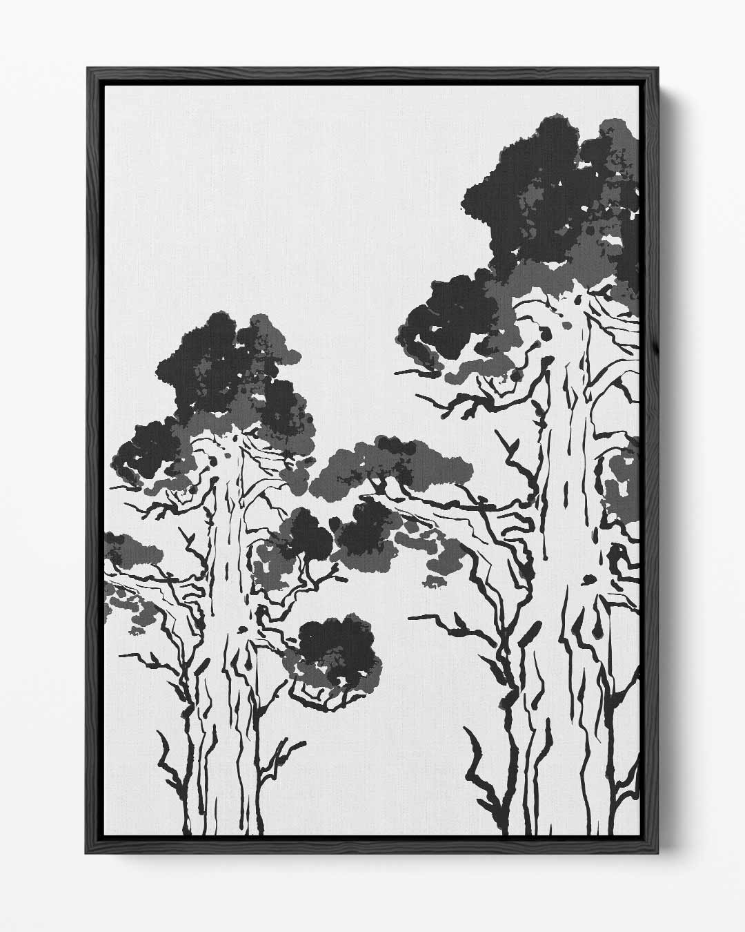 Zwart-wit Bospracht Kunstwerk-canvas-dibond-plexiglas-wanddecoratie-WallArtistic