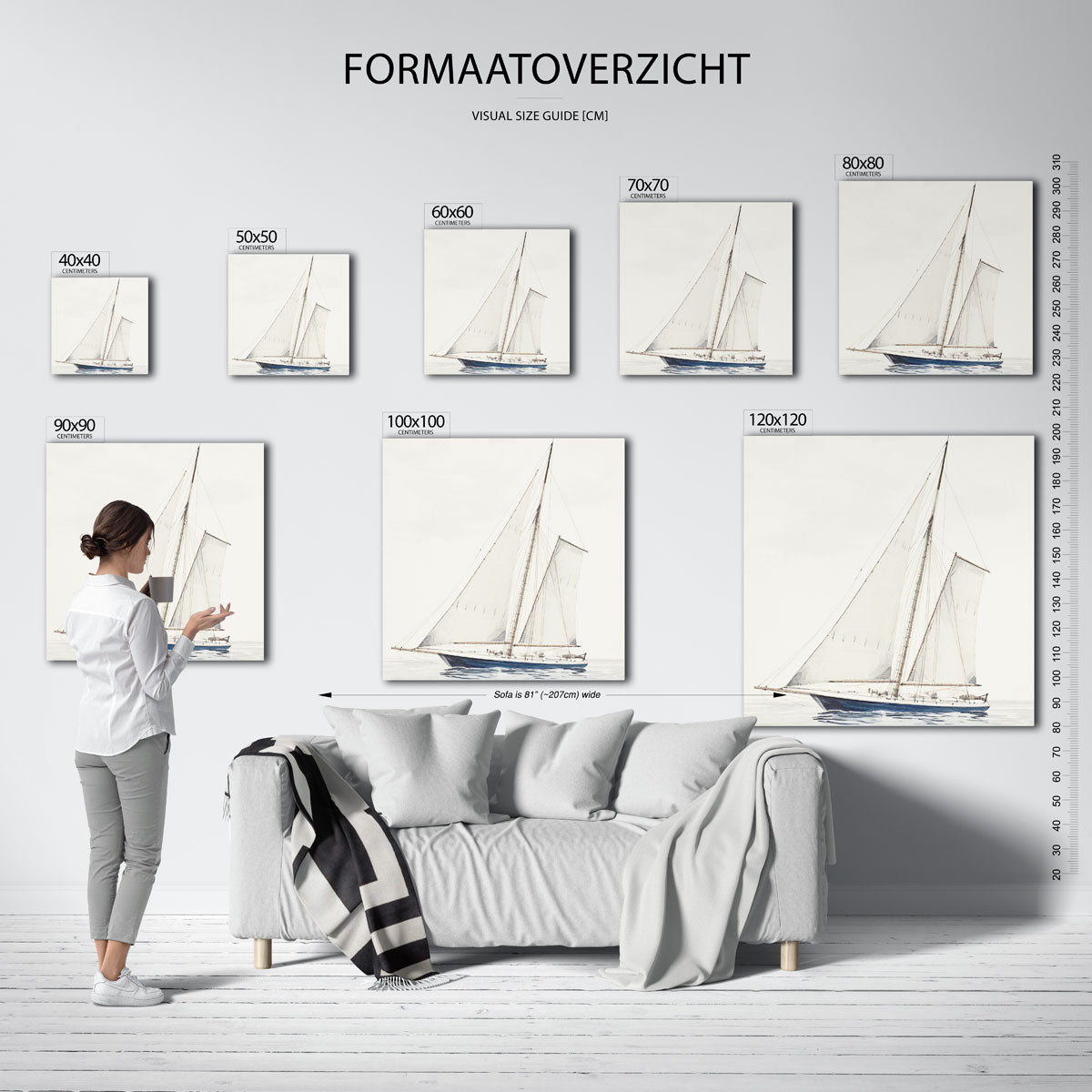 Zeilboot op rustige zee Poster