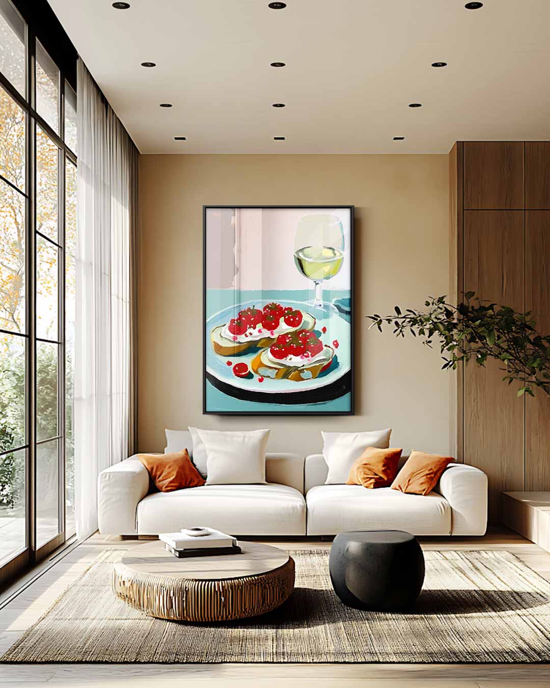 Zomers Genot Schilderij Kunstwerk-canvas-dibond-plexiglas-wanddecoratie-WallArtistic