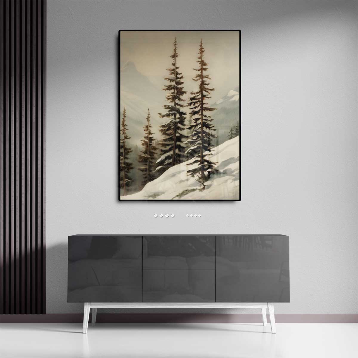 Winterse Rust in de Bergen Kunstwerk-canvas-dibond-plexiglas-wanddecoratie-WallArtistic
