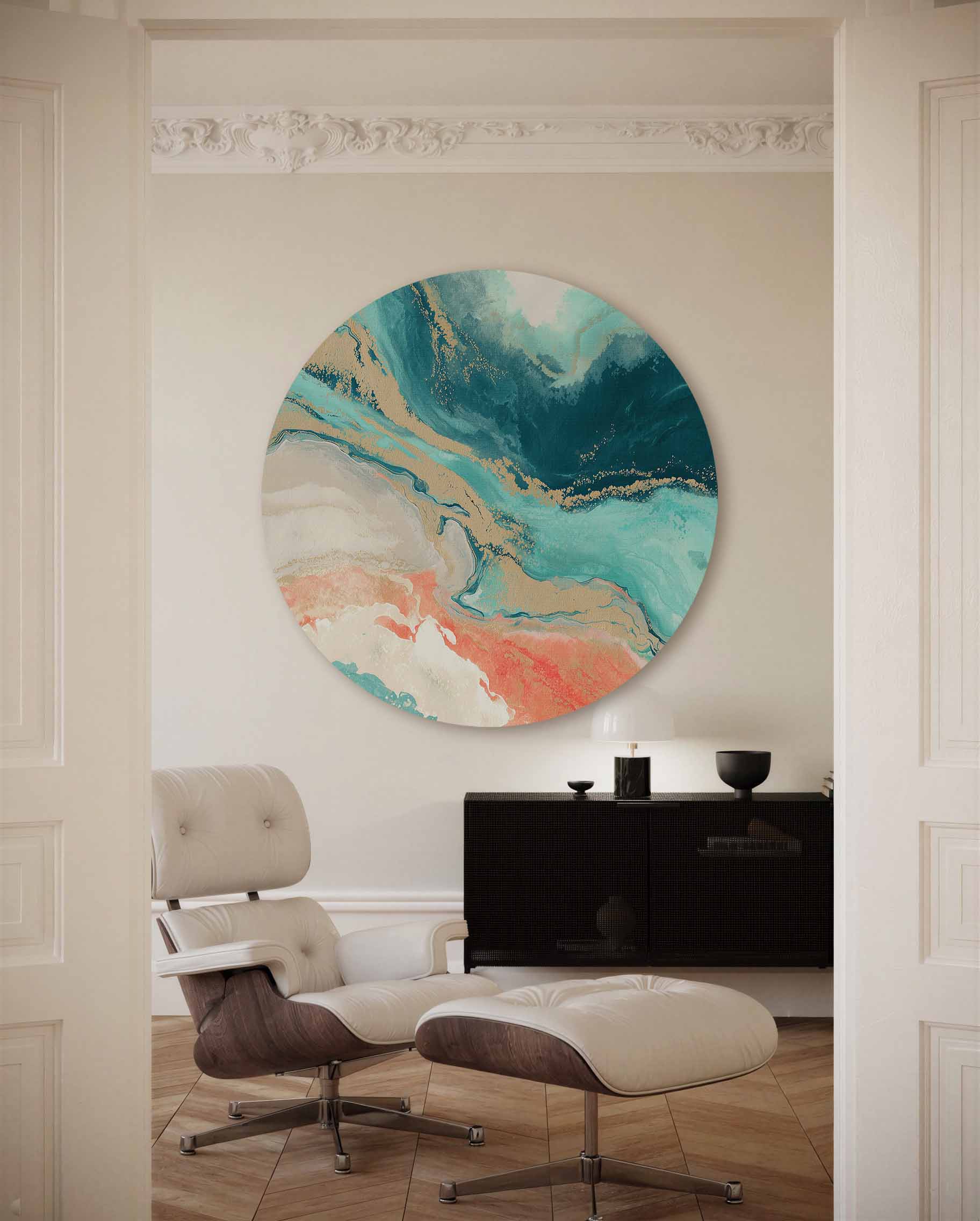 Abstracte oceaan Muurcirkel