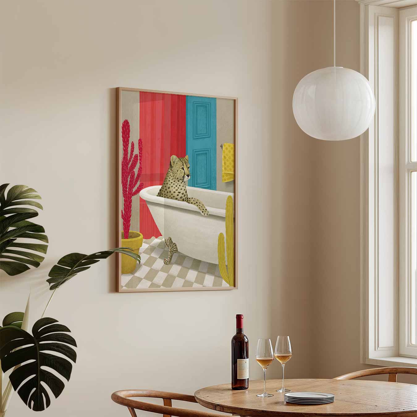 Speelse Safari Badkamer Poster