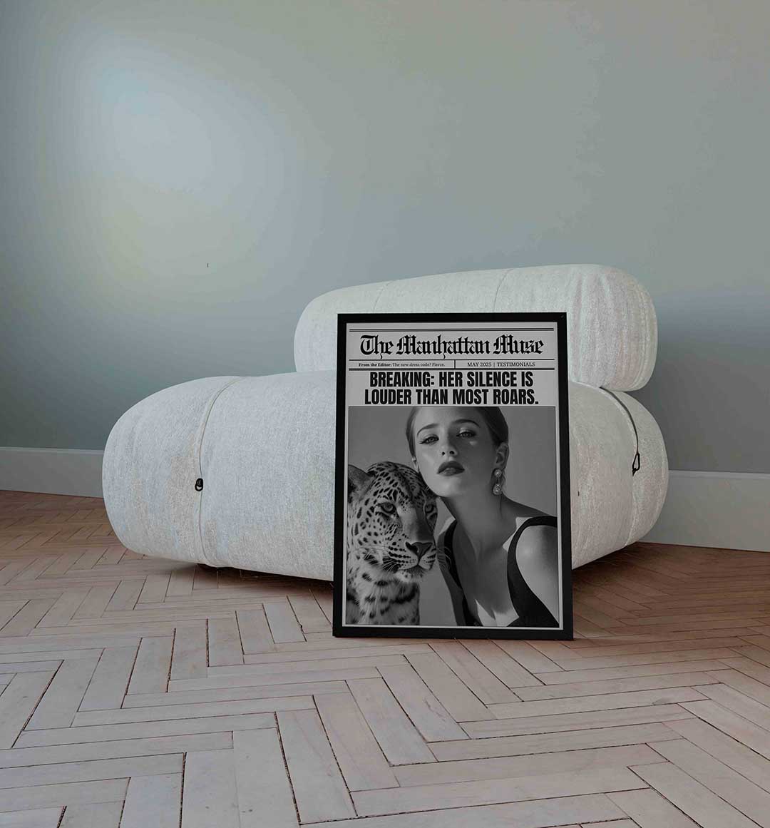 Vrouw en luipaard Poster