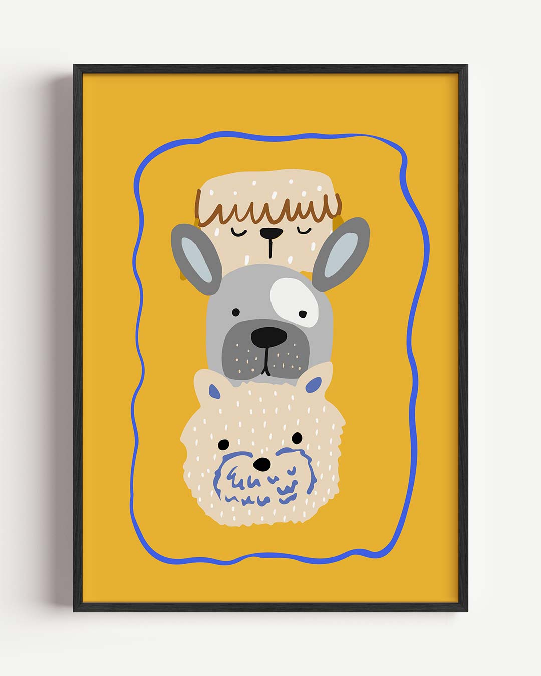 Schattige Dierenkoppen Poster