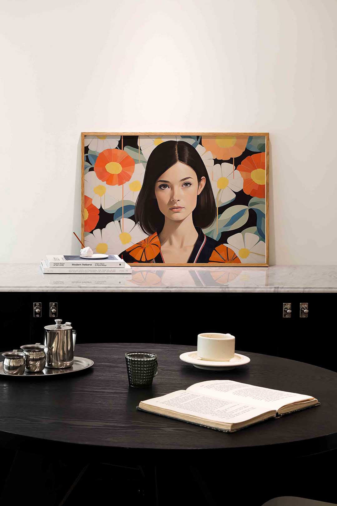 Vrouw met bloemen Poster