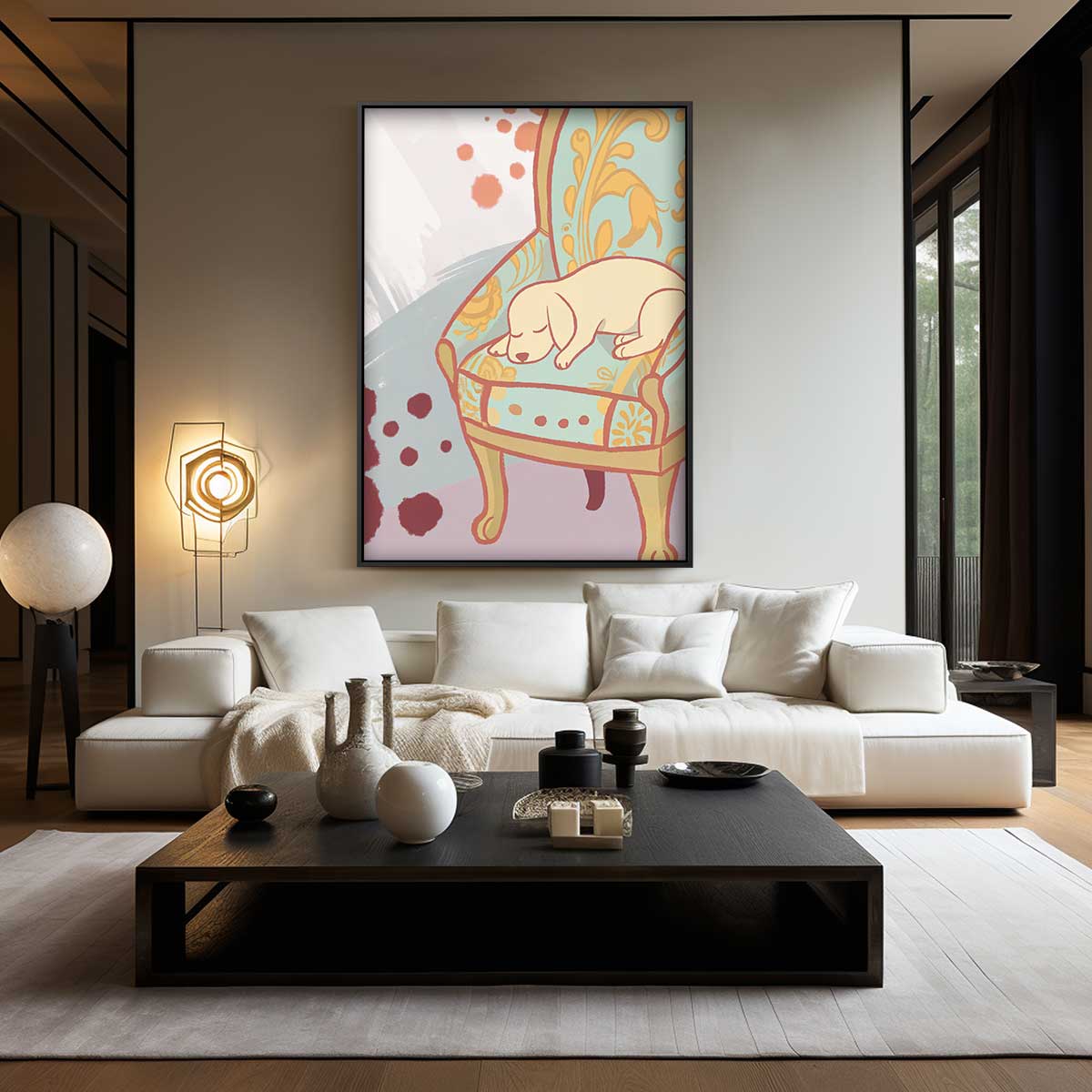 Slapend Pleziertje Kunstwerk-canvas-dibond-plexiglas-wanddecoratie-WallArtistic