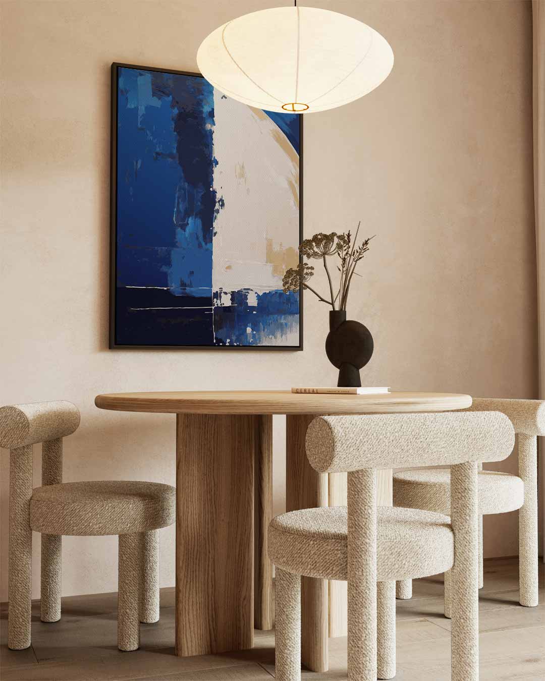 Blauwe Abstracte Harmonie Kunstwerk-canvas-dibond-plexiglas-wanddecoratie-WallArtistic