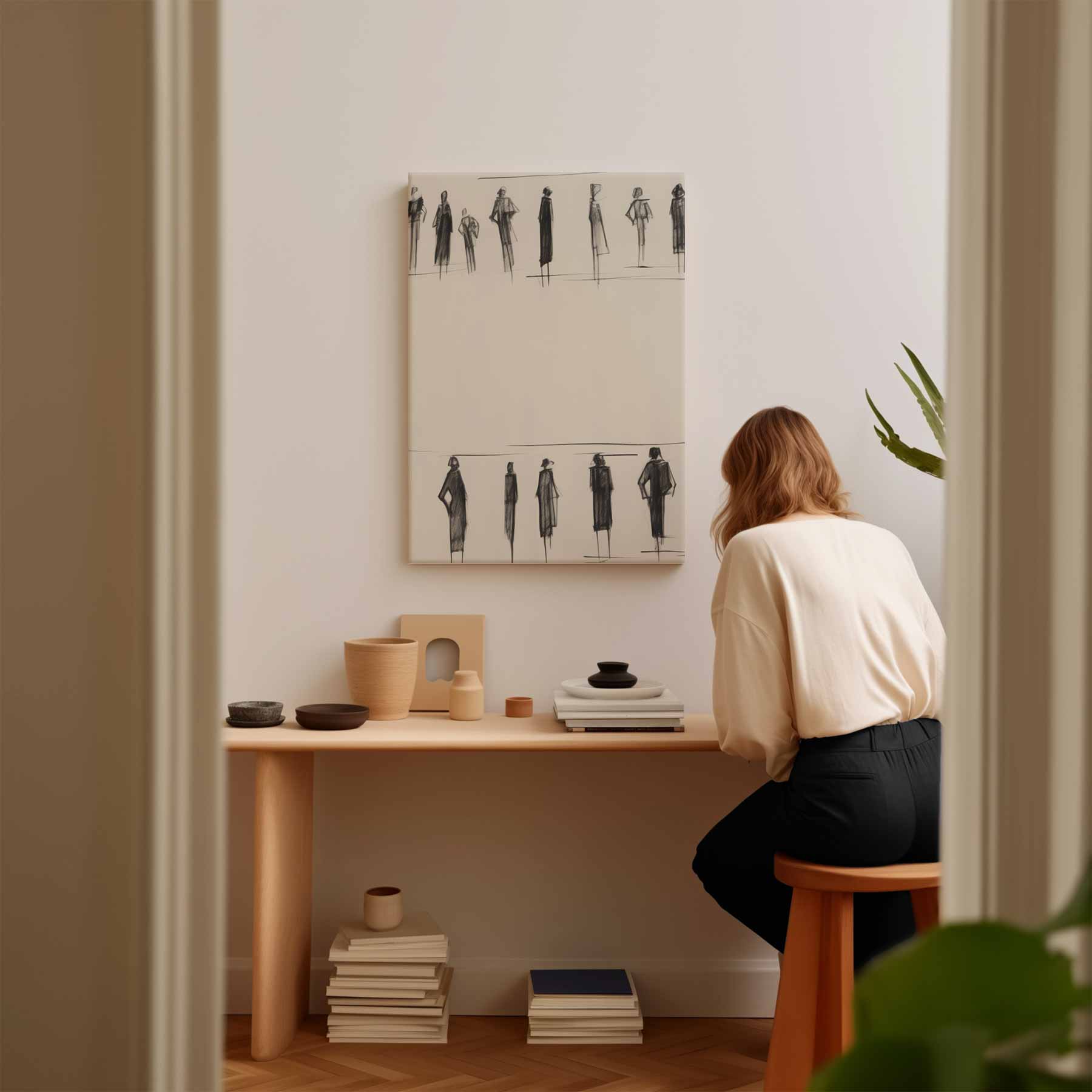 Lijnen van Menselijke Expressie Kunstwerk-canvas-dibond-plexiglas-wanddecoratie-WallArtistic