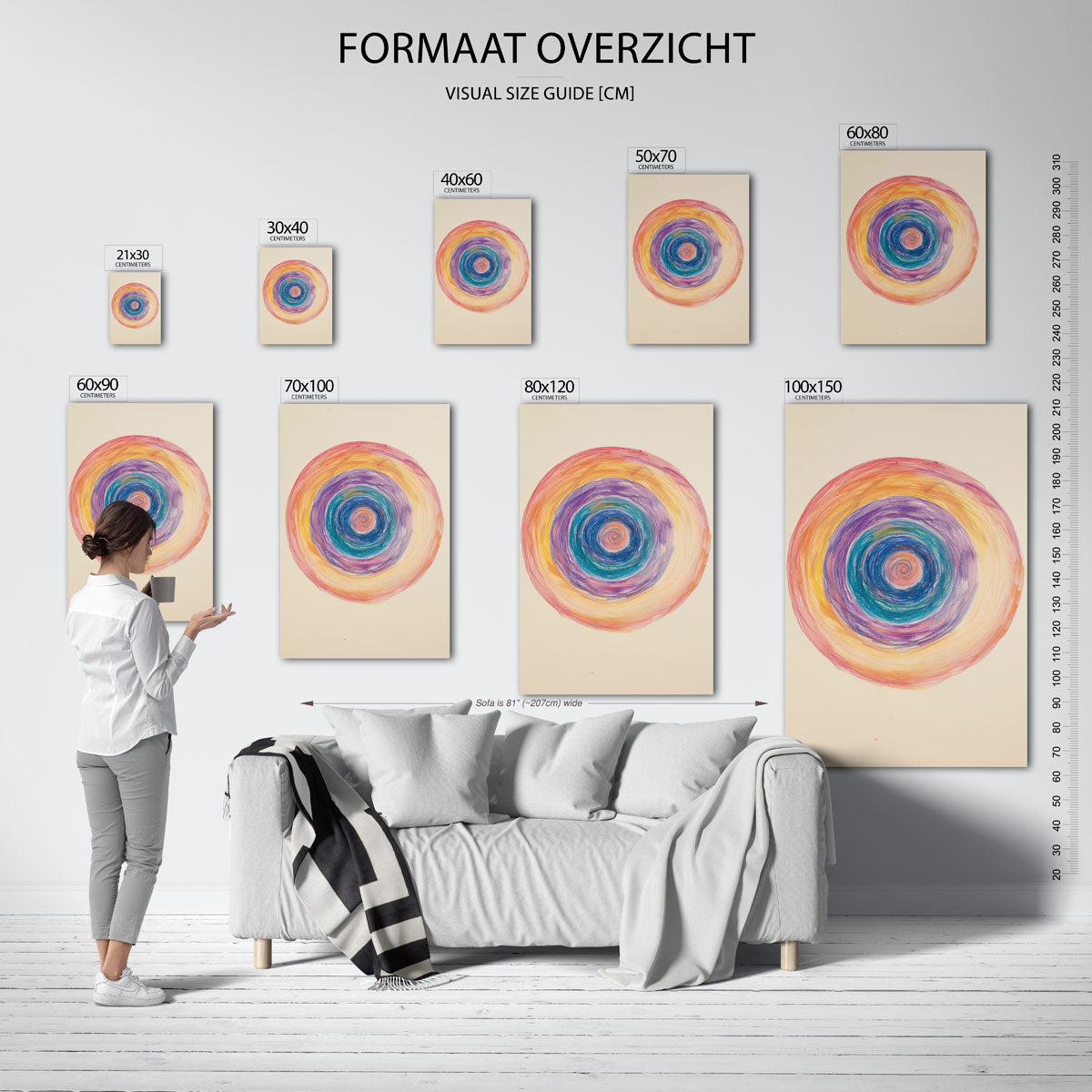 Cirkelvormige kleurencompositie Poster