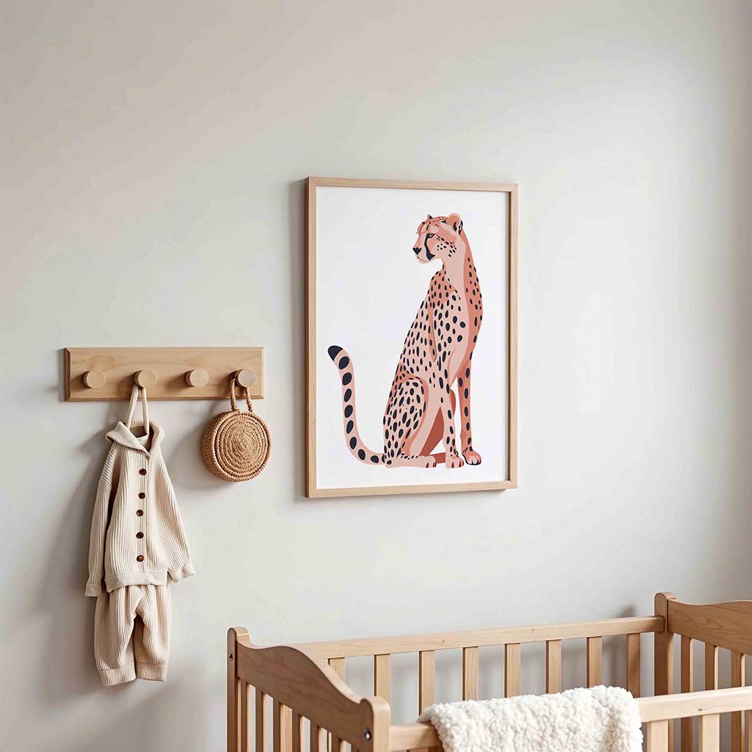 Zittende cheetah Poster