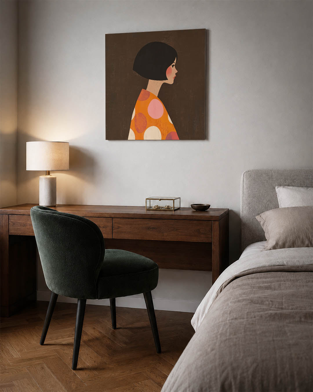 Stijlvolle vrouwenzijde Kunstwerk