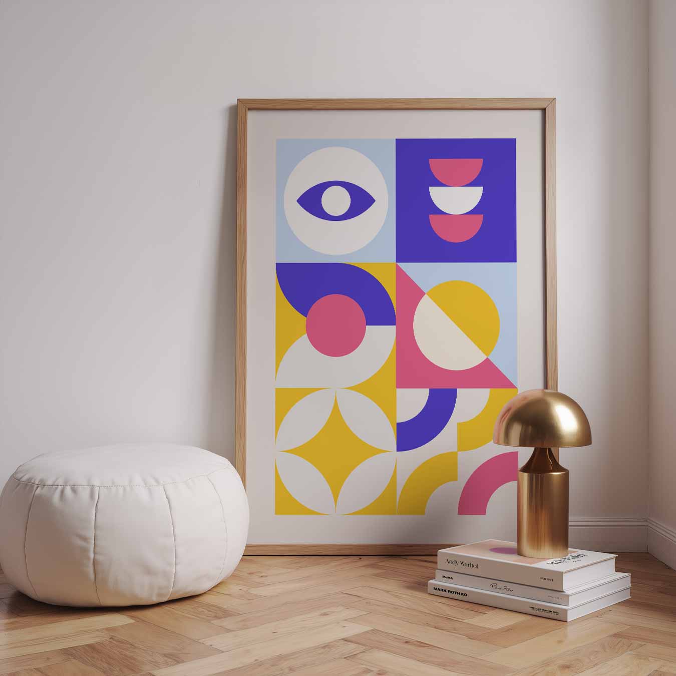 Vrolijke Retro Geometrische Poster