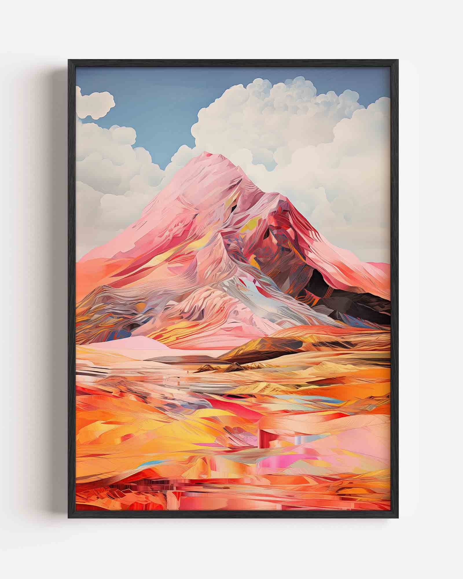 Berglandschap met wolken Poster