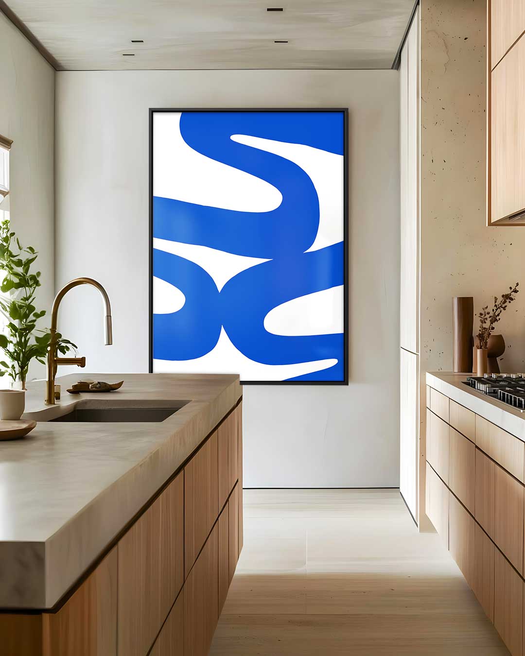 Dans van de Blauwe Lijnen Kunstwerk-canvas-dibond-plexiglas-wanddecoratie-WallArtistic