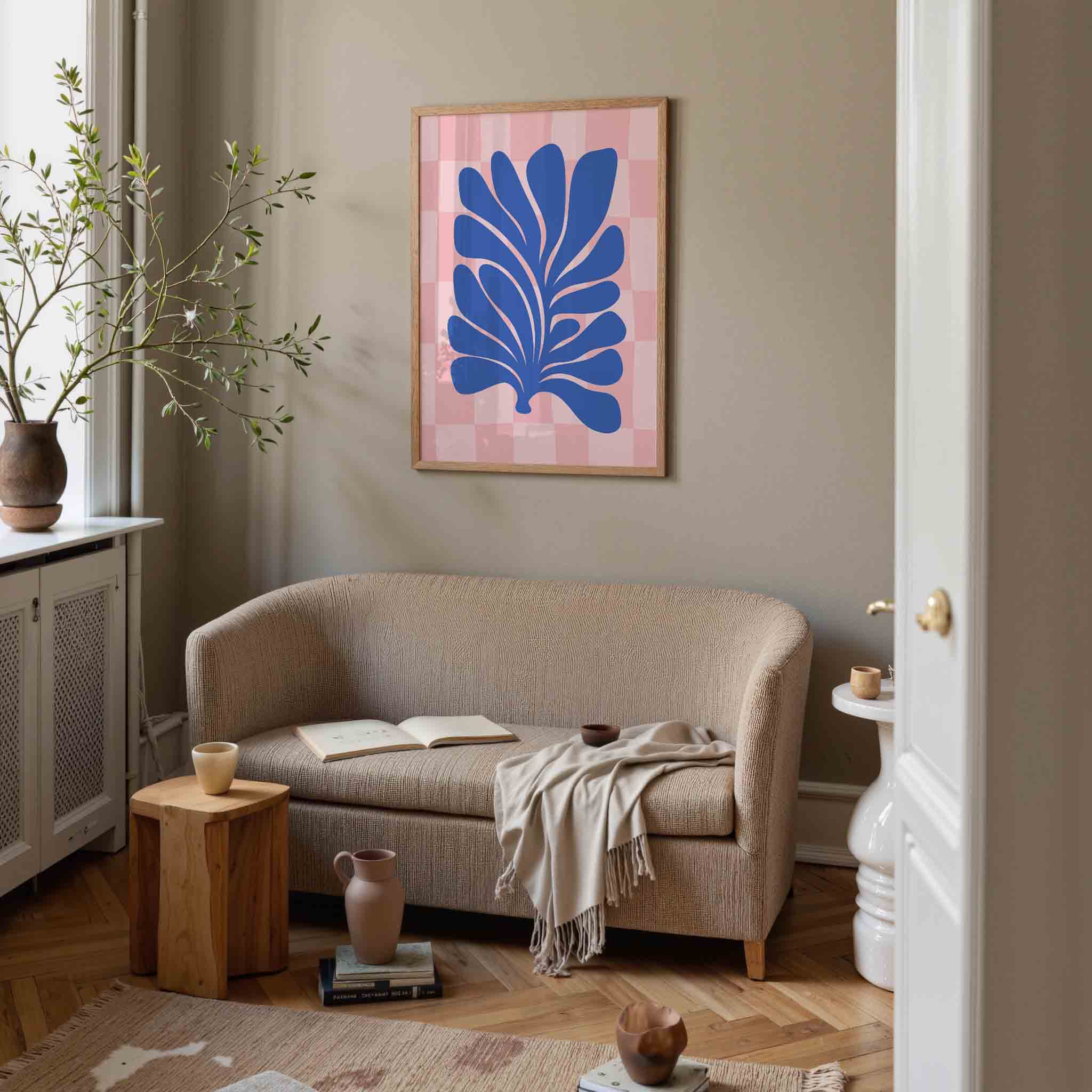 Blauwe bladeren Poster