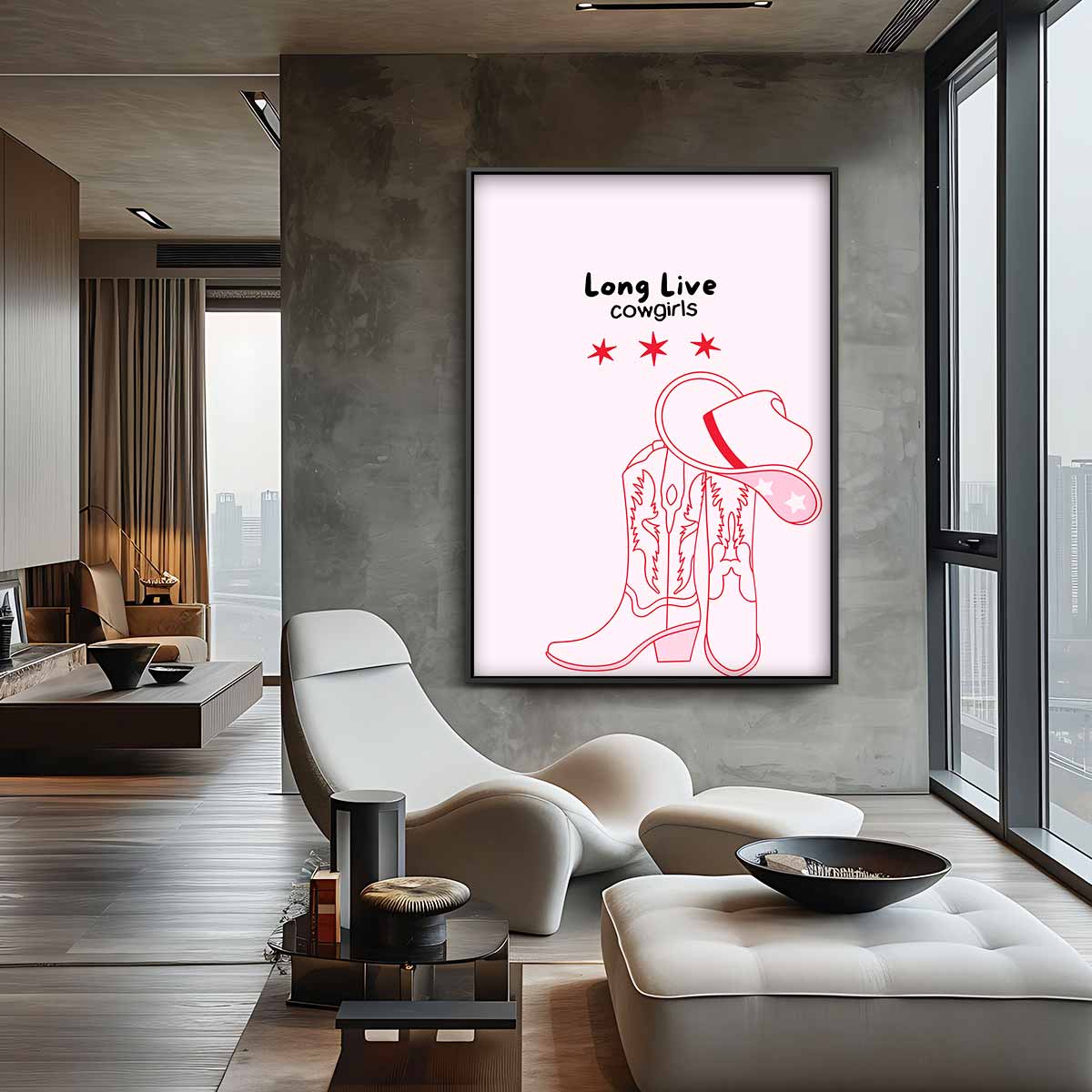 Long Live Cowgirls Poster Kunstwerk-canvas-dibond-plexiglas-wanddecoratie-WallArtistic