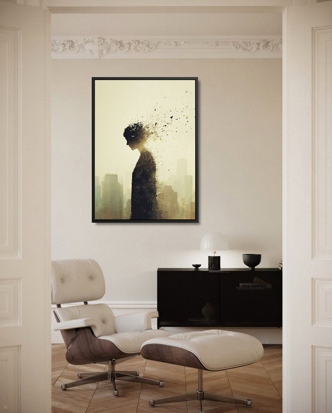 Vervagende silhouet Kunstwerk