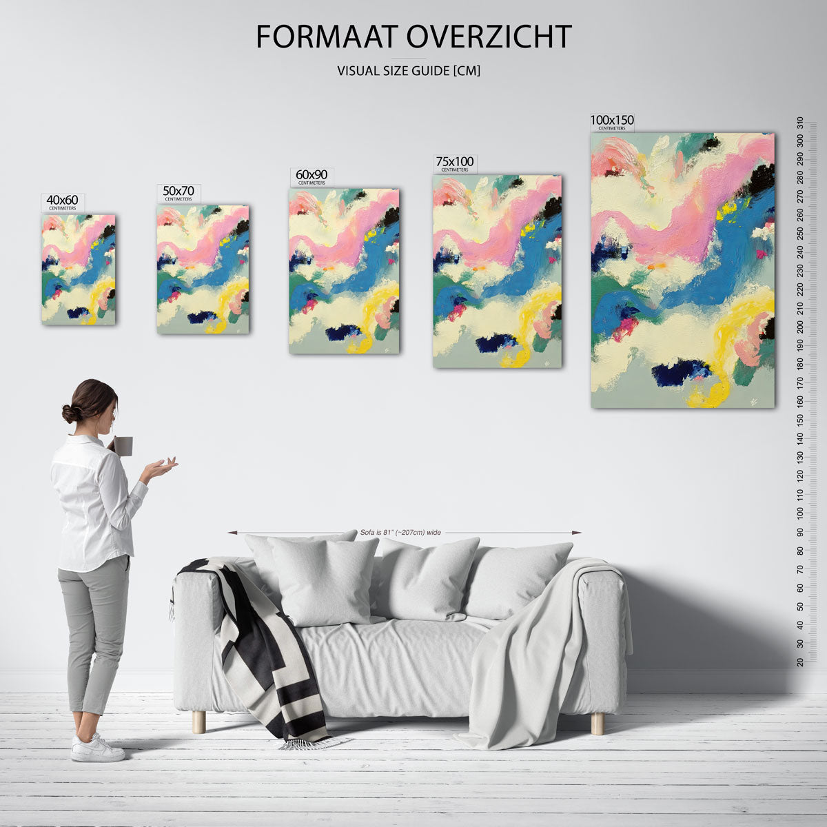 Dynamische kleurenexplosie Kunstwerk